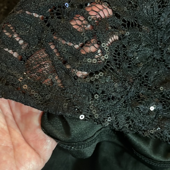 MARINA Size 20W Black Sequin Stretch Dual Layer VNeck Evening Party BlackTie NEW - Picture 16 of 16